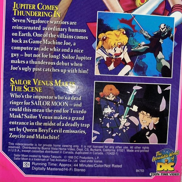 Sailor Moon: Jupiter and Venus Arrive (VHS, 1995) Anime Vintage - Picture 5 of 9